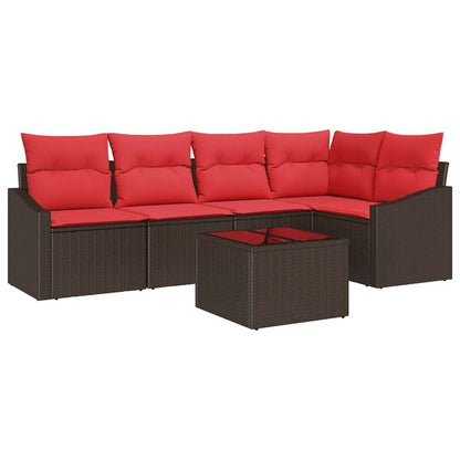 Set di divani 6 pz Marrone polyrattan | homemem39