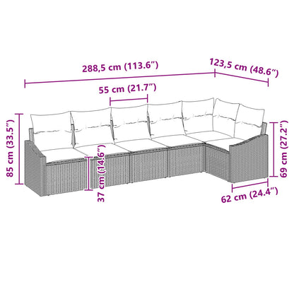 Set di divani 6 pz Marrone polyrattan | homemem39