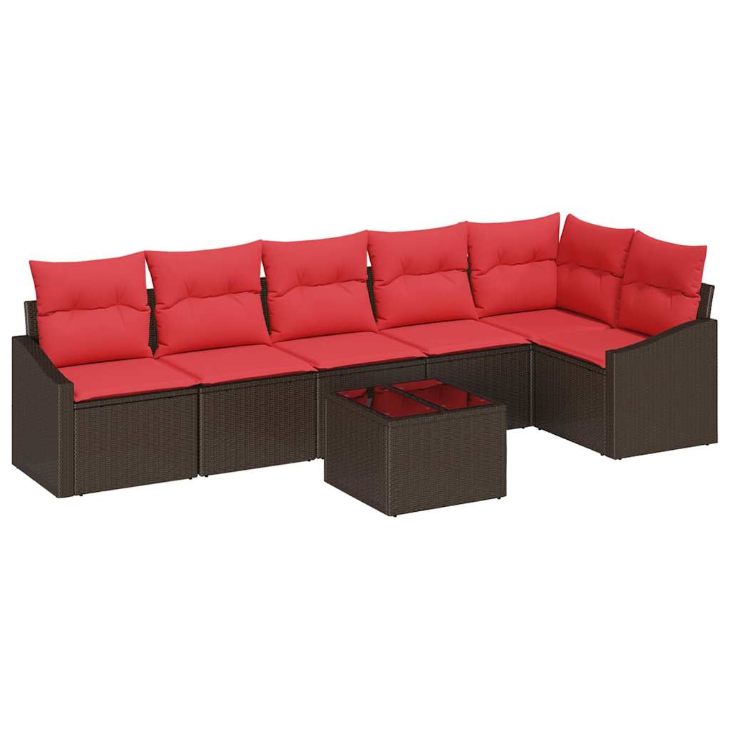 Set di divani 7 pz Marrone polyrattan | homemem39