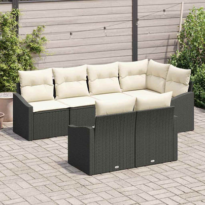 Set di divani 7 pz Nero polyrattan | homemem39