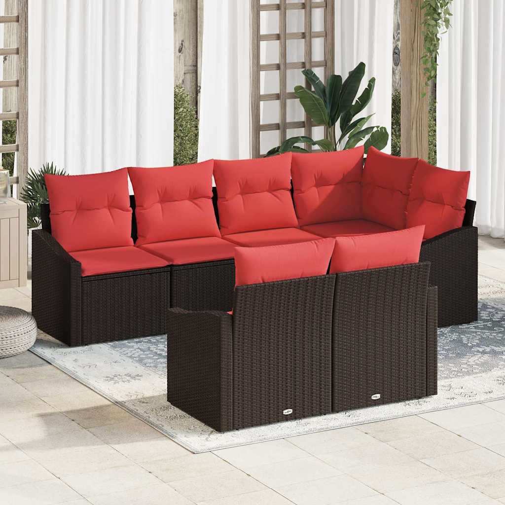 Set di divani 7 pz Marrone polyrattan | homemem39