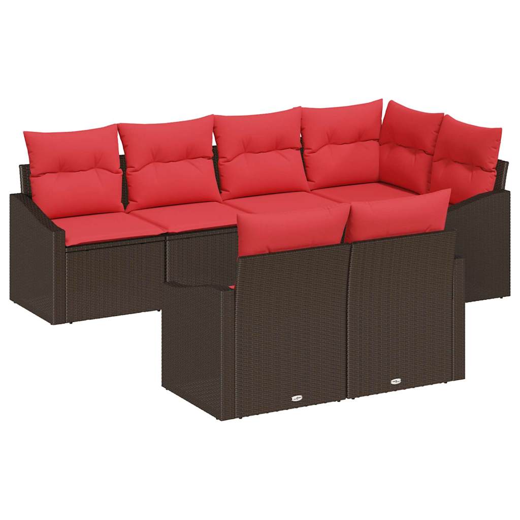 Set di divani 7 pz Marrone polyrattan | homemem39