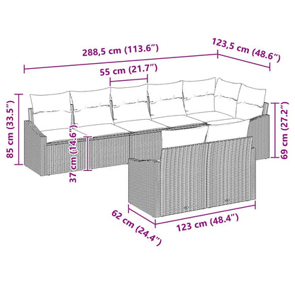 Set Divano da Giardino 8 pcs Nero Poly Rattan