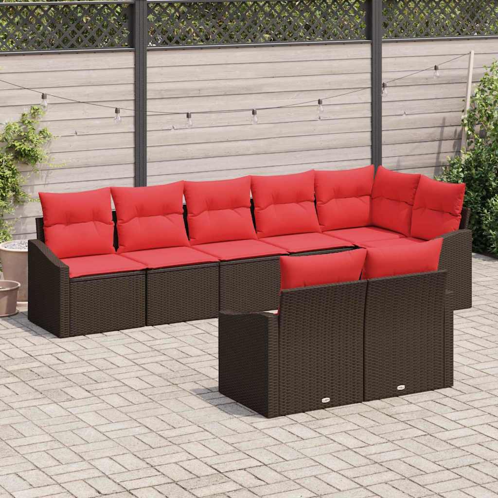 Set di divani 8 pz Marrone polyrattan | homemem39