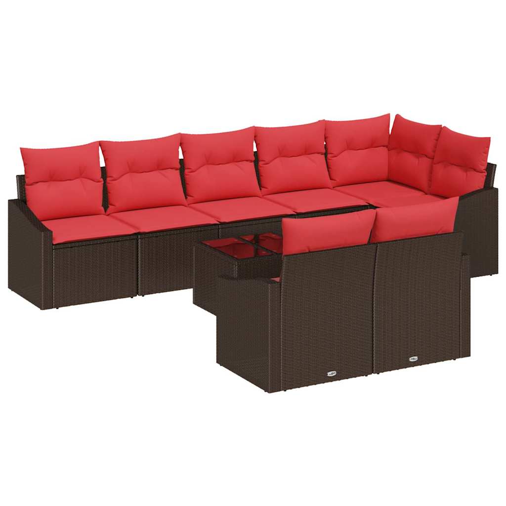 Set di divani 9 pz Marrone polyrattan | homemem39