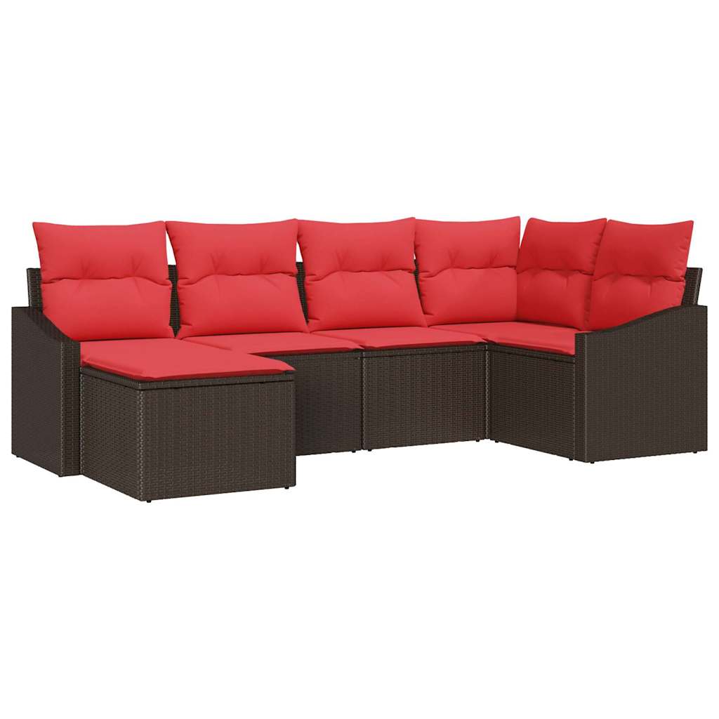 Set di divani 6 pz Marrone polyrattan | homemem39