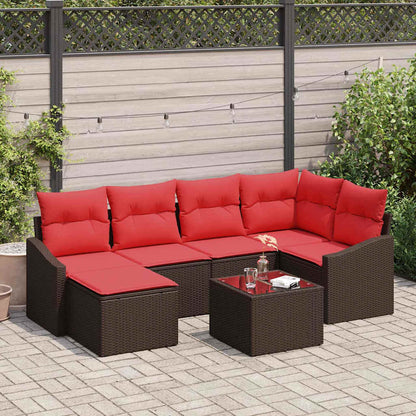 Set di divani 7 pz Marrone polyrattan | homemem39