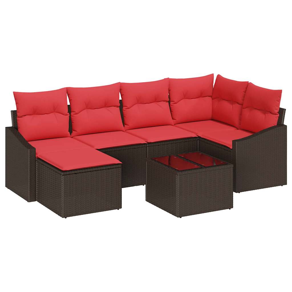Set di divani 7 pz Marrone polyrattan | homemem39