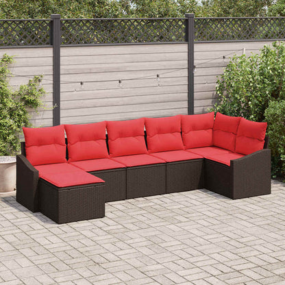 Set di divani 7 pz Marrone polyrattan | homemem39