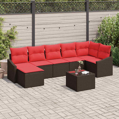 Set di divani 8 pz Marrone polyrattan | homemem39