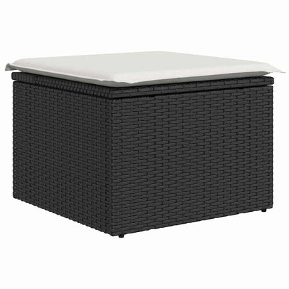 Set Divano da Giardino 8 pcs Nero Poly Rattan