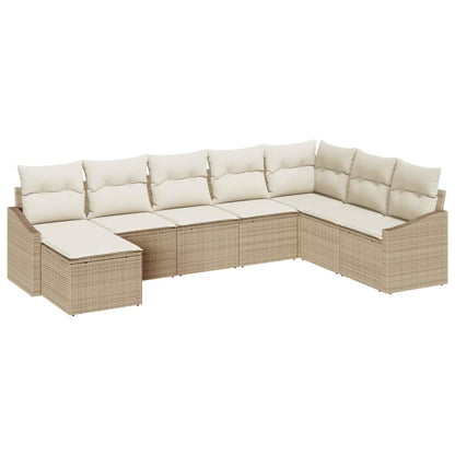 Set di divani con cuscino 8 pcs Beige polyrattan | homemem39