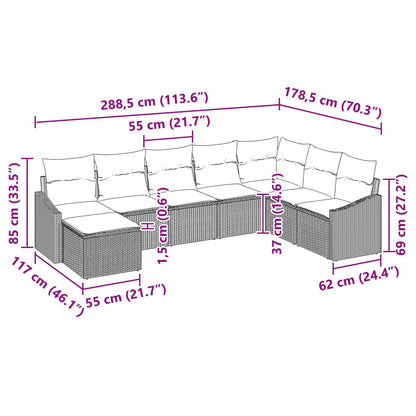 Set di divani 8 pz Marrone polyrattan | homemem39