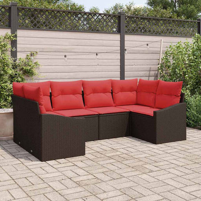 Set di divani 6 pz Marrone polyrattan | homemem39