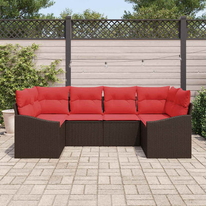 Set di divani 6 pz Marrone polyrattan | homemem39
