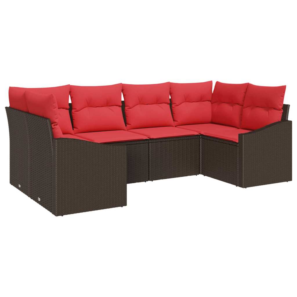 Set di divani 6 pz Marrone polyrattan | homemem39