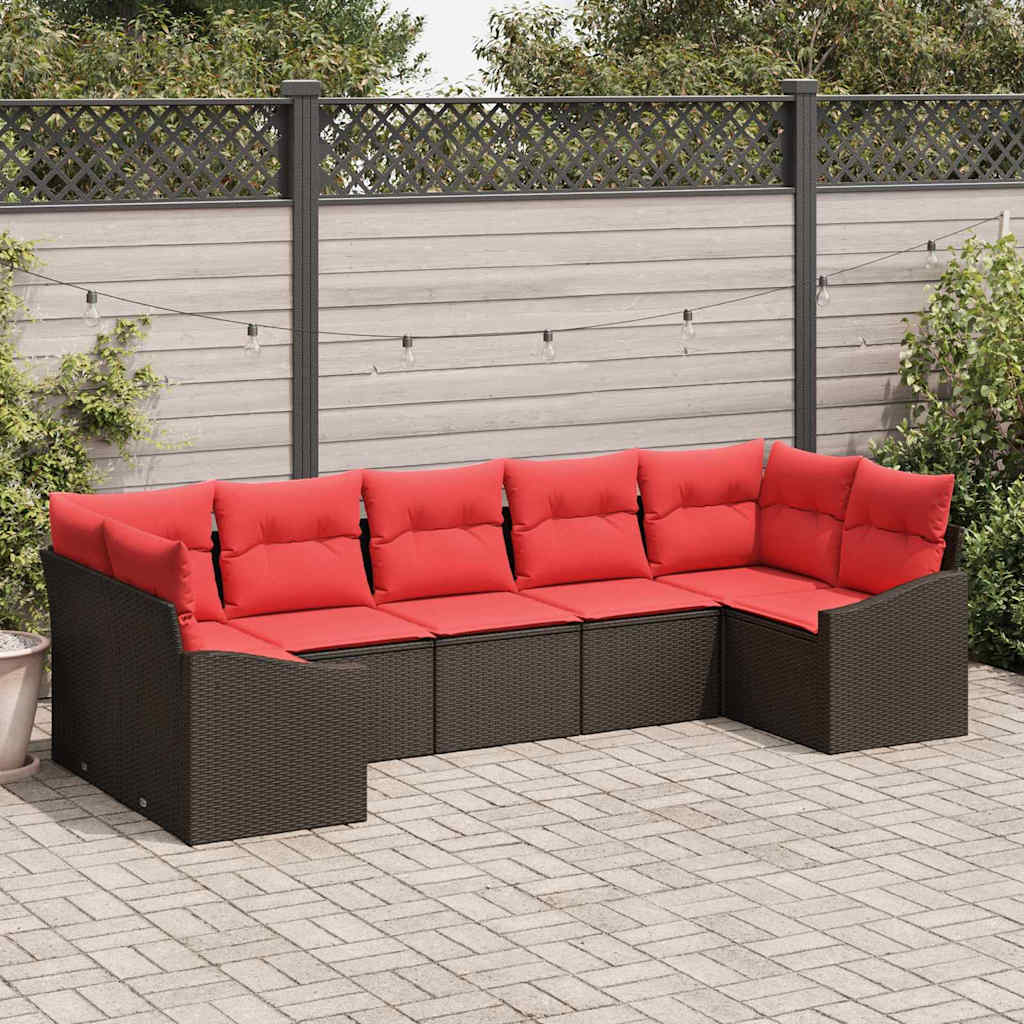 Set di divani 7 pz Marrone polyrattan | homemem39