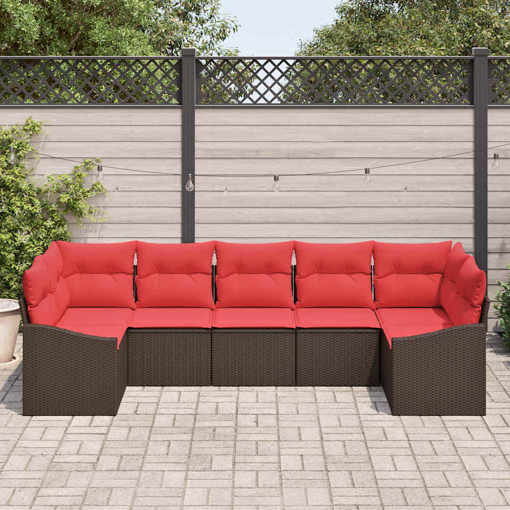 Set di divani 7 pz Marrone polyrattan | homemem39