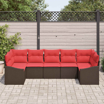 Set di divani 7 pz Marrone polyrattan | homemem39
