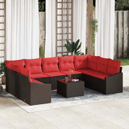 Set di divani 10 pz Marrone polyrattan | homemem39