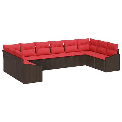 Set di divani 10 pz Marrone polyrattan | homemem39