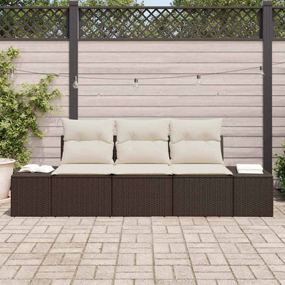 Set di divani con cuscino 3 pcs Marrone polyrattan | homemem39