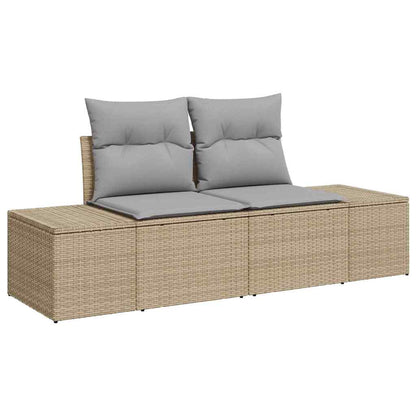 Set Divano da Giardino con cuscino 7 pcs beige e grigio chiaro
