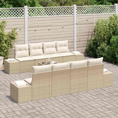 Set Divano da Giardino 7 pcs Beige e Crema polyrattan | homemem39