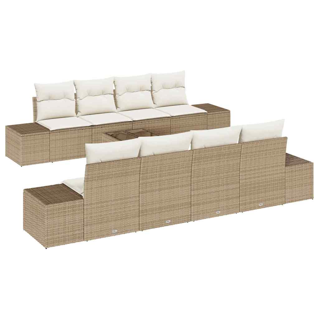 Set Divano da Giardino 7 pcs Beige e Crema polyrattan | homemem39
