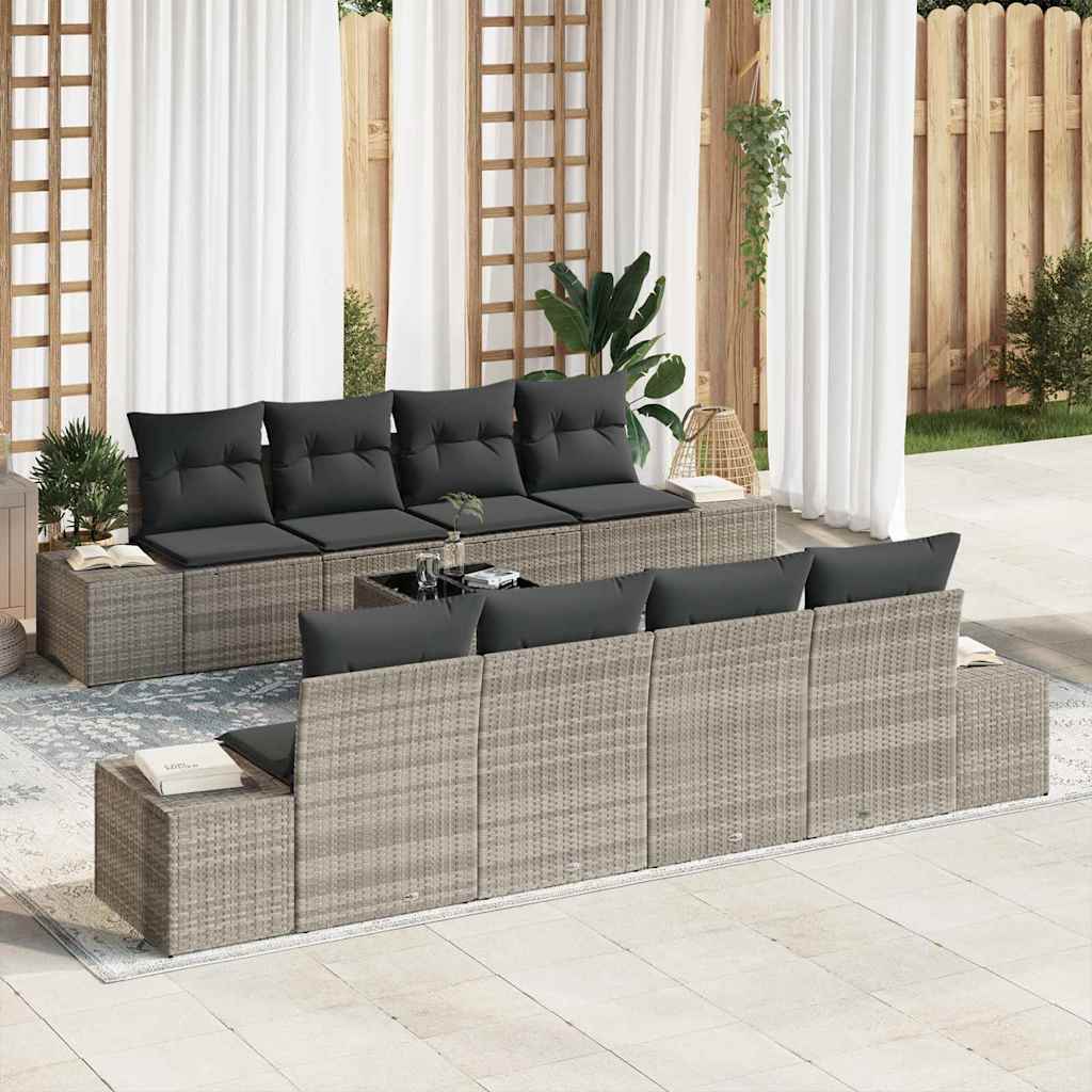 Set Divano da Giardino 7 pcs Grigio chiaro polyrattan | homemem39