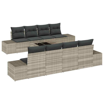Set Divano da Giardino 7 pcs Grigio chiaro polyrattan | homemem39
