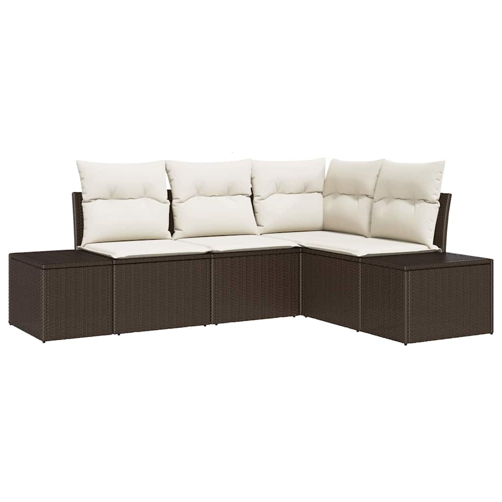 Set Divano da Giardino 4 pcs Marrone polyrattan | homemem39