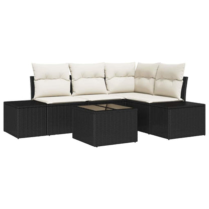 Set Divano da Giardino 5 pz Nero polyrattan | homemem39