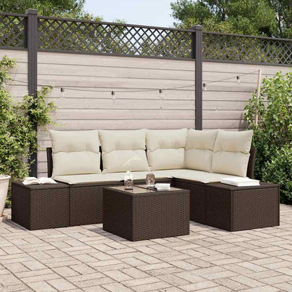 Set Divano da Giardino 5 pcs Marrone polyrattan | homemem39