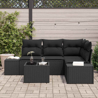 Set Divano da Giardino 5 pz Nero polyrattan | homemem39