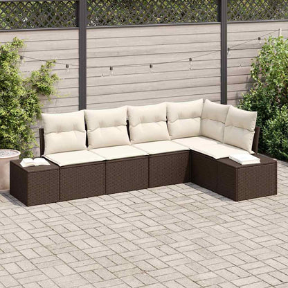 Set Divano da Giardino 5 pcs Marrone polyrattan | homemem39