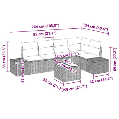 Set Divano da Giardino 6 pcs Marrone polyrattan | homemem39