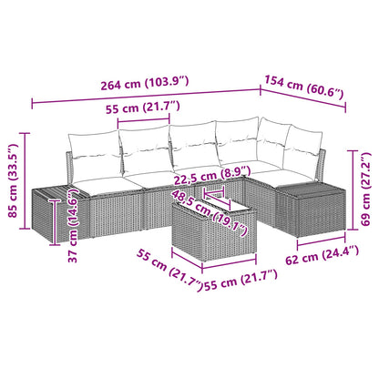 Set Divano da Giardino 6 pz Nero polyrattan | homemem39