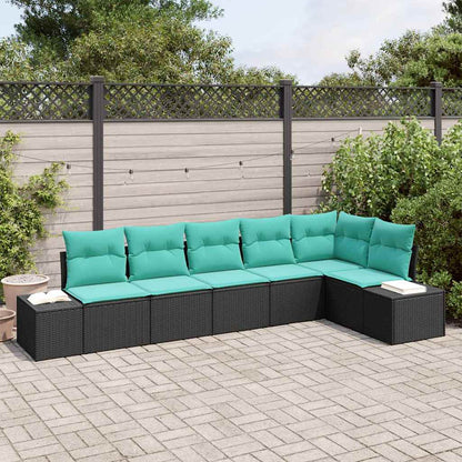 Set Divano da Giardino 6 pz Nero polyrattan - homemem39