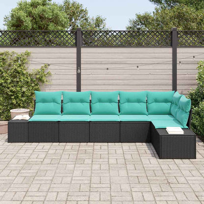Set Divano da Giardino 6 pz Nero polyrattan - homemem39