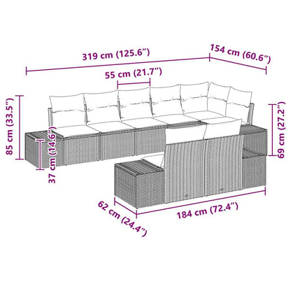 Set Divano da Giardino con cuscino 8 pcs Grigio polyrattan | homemem39