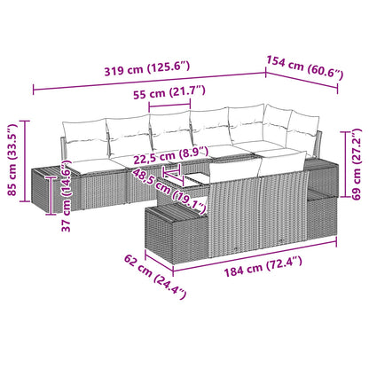 Set Divano da Giardino 9 pz Nero polyrattan | homemem39