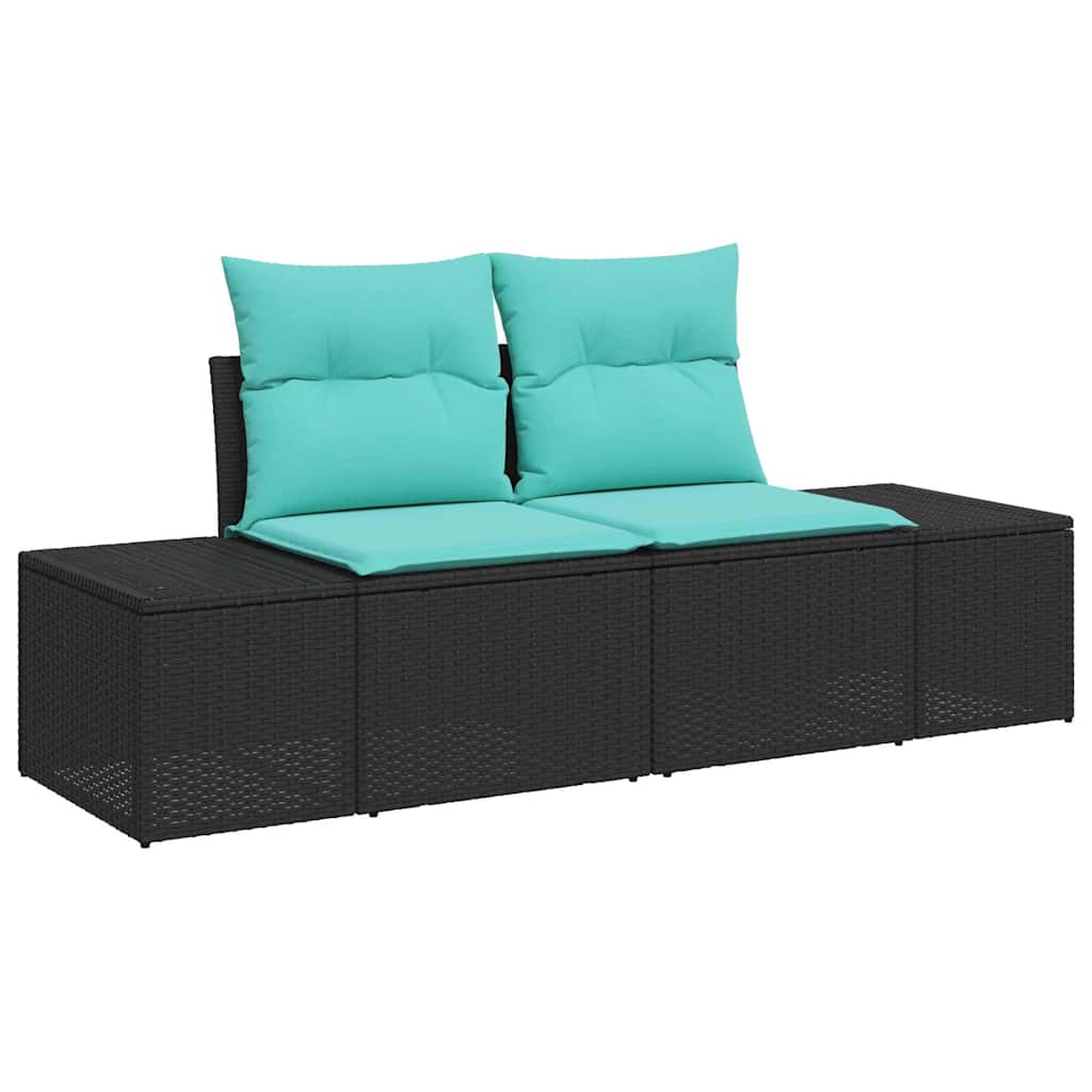Set Divano da Giardino 6 pz Nero polyrattan | homemem39