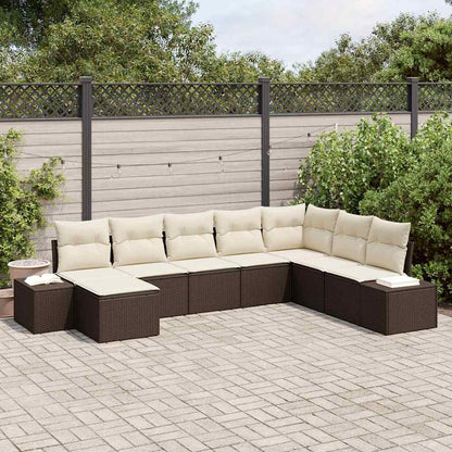 Set Divano da Giardino con cuscino 8 pcs polyrattan | homemem39