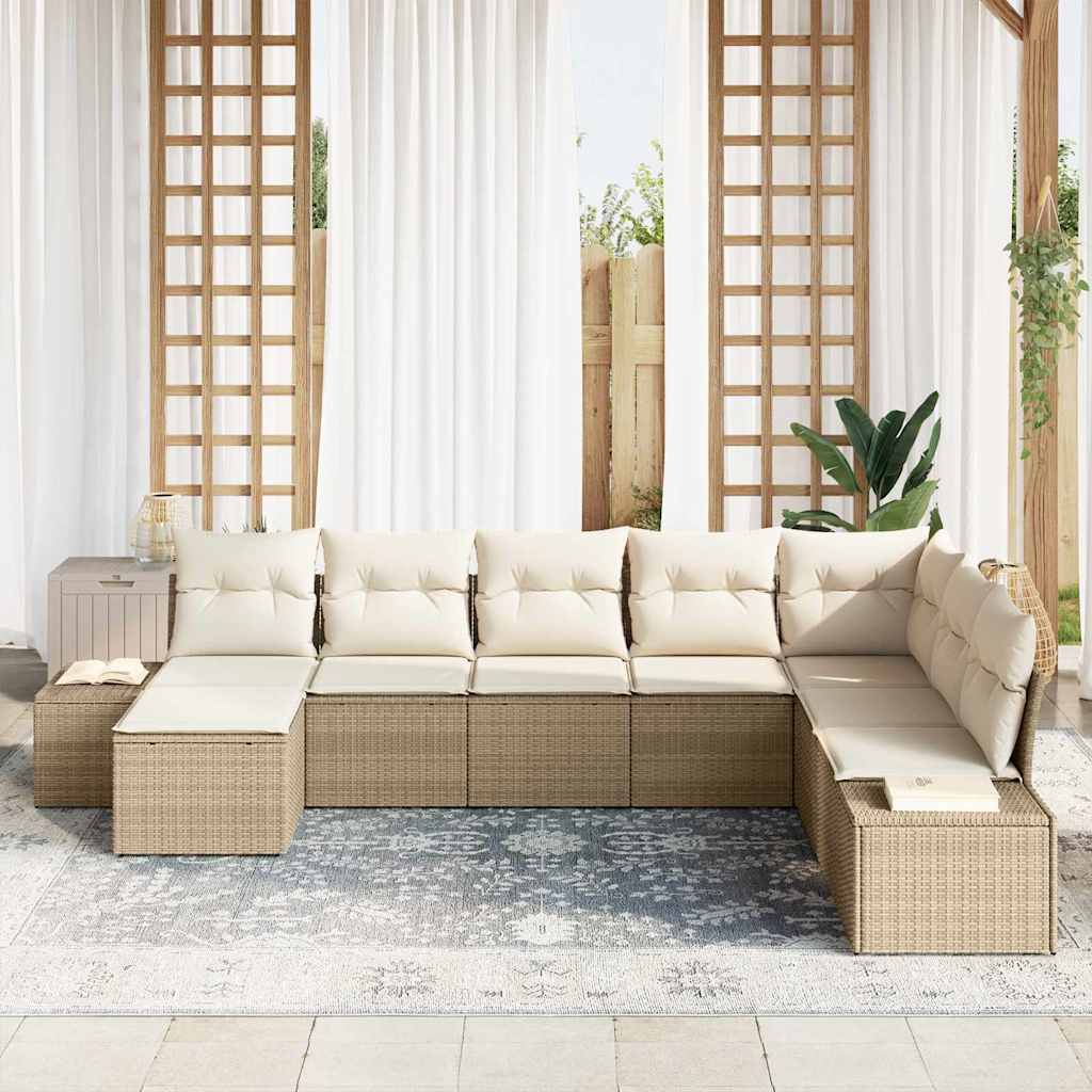 Set Divano da Giardino 8 pcs Beige 319 x 209 x 85 cm