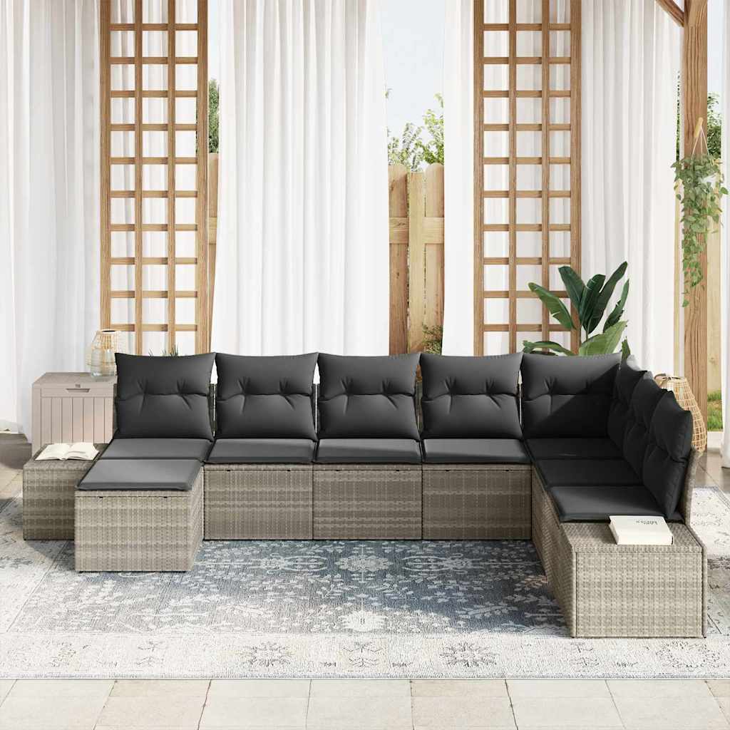 Set Divano da Giardino con cuscino 8 pcs polyrattan | homemem39