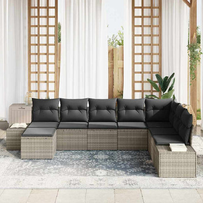 Set Divano da Giardino con cuscino 8 pcs polyrattan | homemem39