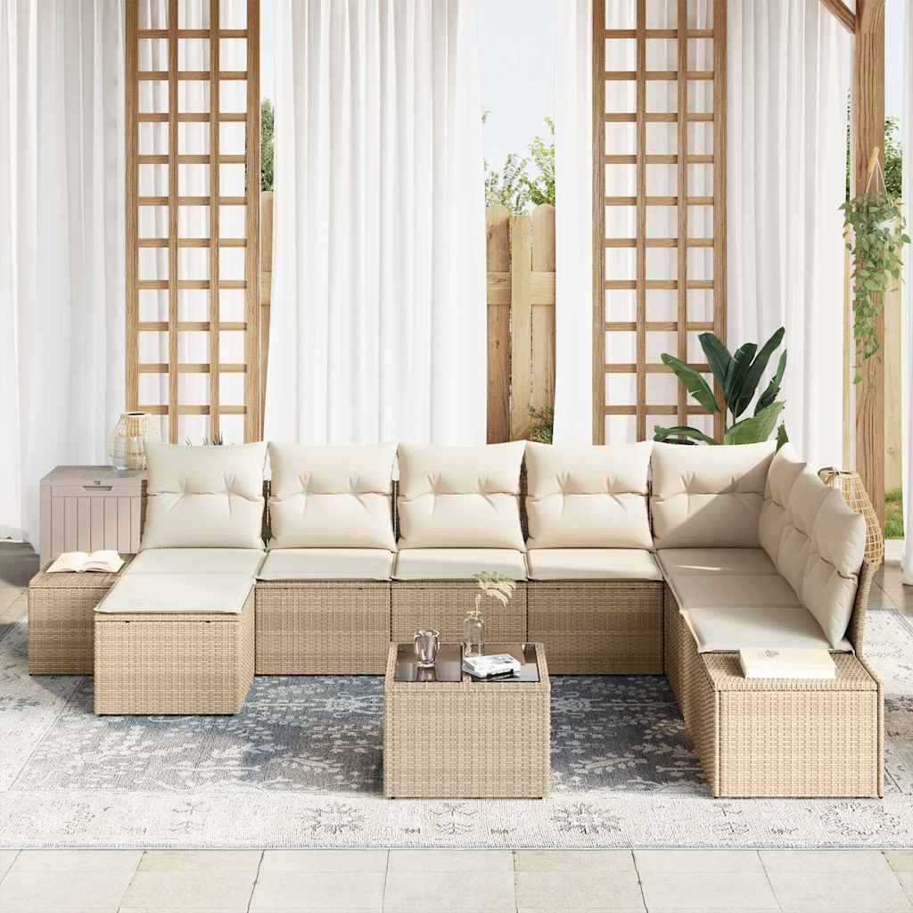Set Divano da Giardino 9 pcs 319 x 209 x 85 cm Poly Rattan