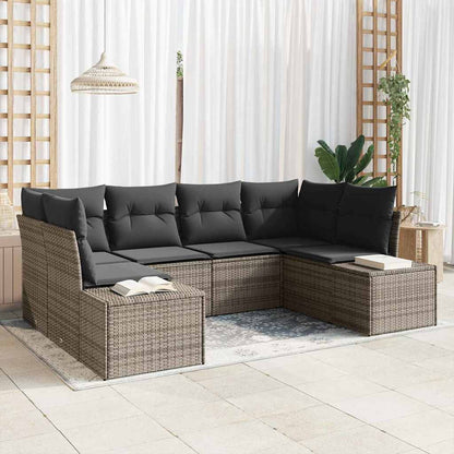 Set Divano da Giardino con cuscino 6 pcs Grigio polyrattan | homemem39
