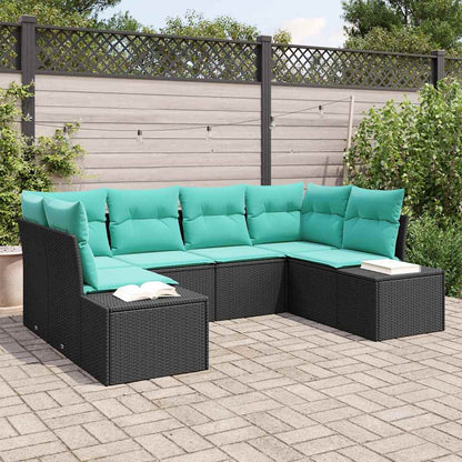 Set Divano da Giardino 6 pz Nero polyrattan - homemem39